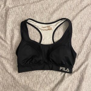 black fila running racerback sports bra